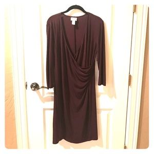 Chico’s Travelers maroon dress. Size 2